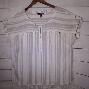 Ellen Tracy Linen Blend Blouse